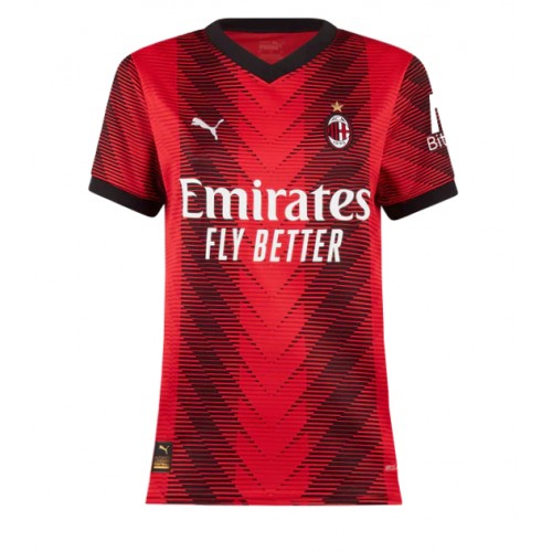 Dámy Fotbalový dres AC Milan 2023-24 Domácí Krátký Rukáv